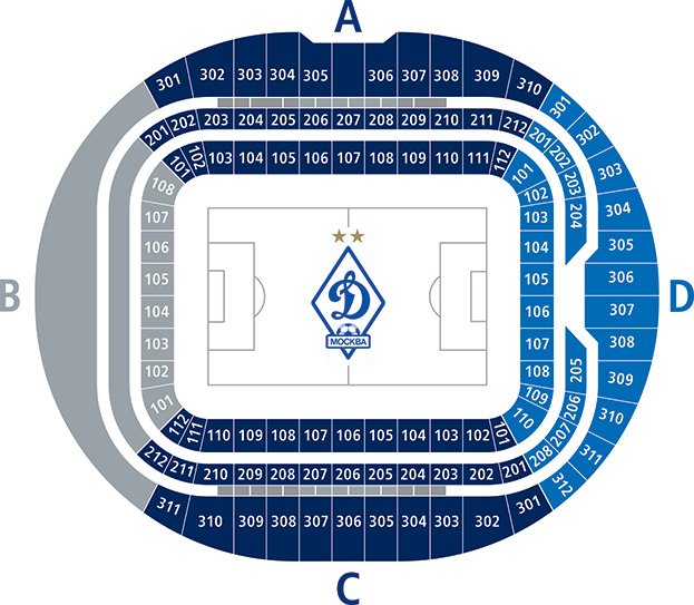 Втб арена схема зала с местами фото